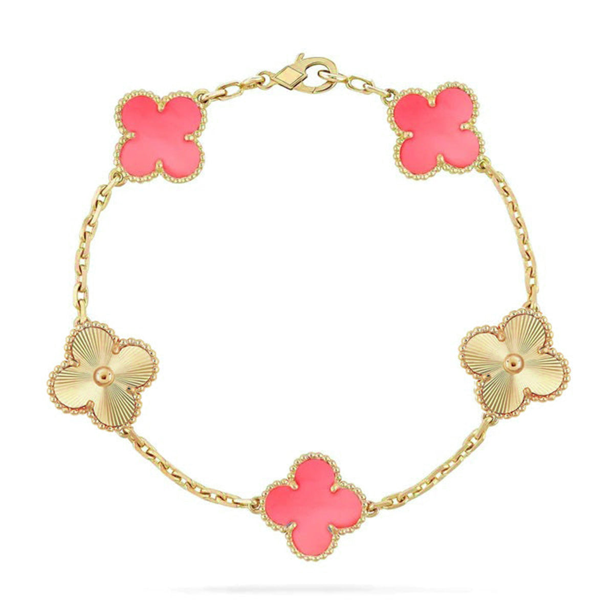 [ECHO ] CLOVER 5 MOTIFS  PINK MOP BRACELET COLLECTION
