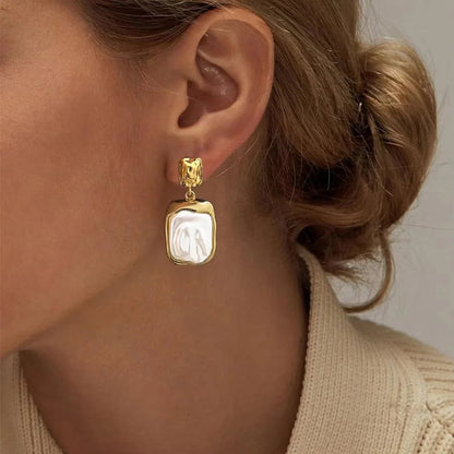 [Echo Fine]Brittany Freshwater Pearl Slate Earrings