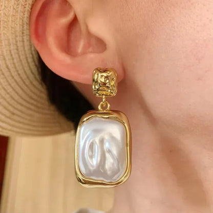 [Echo Fine]Brittany Freshwater Pearl Slate Earrings