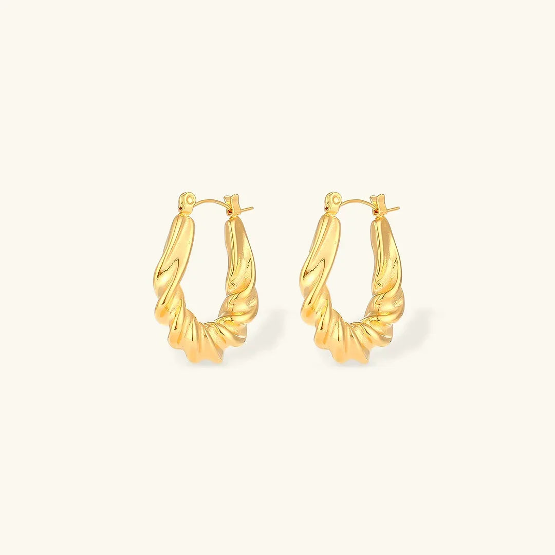 [Echo Fine]Adaline Twist Hoop Earrings