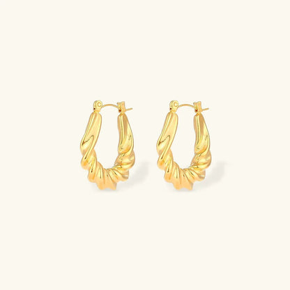 [Echo Fine]Adaline Twist Hoop Earrings