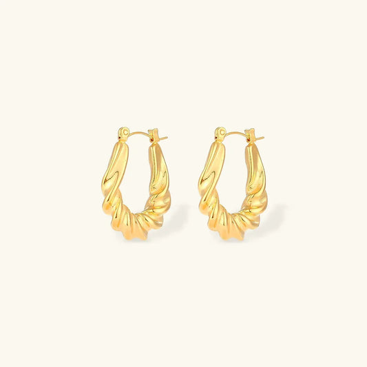 [Echo Fine]Adaline Twist Hoop Earrings