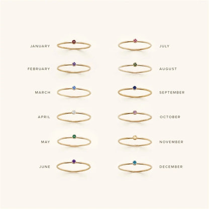 [Echo Fine]Amelia Birthstone Stacker Ring