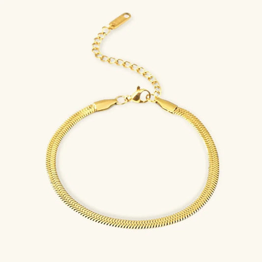 [Echo Fine]Ellaine Gold Herringbone Bracelet