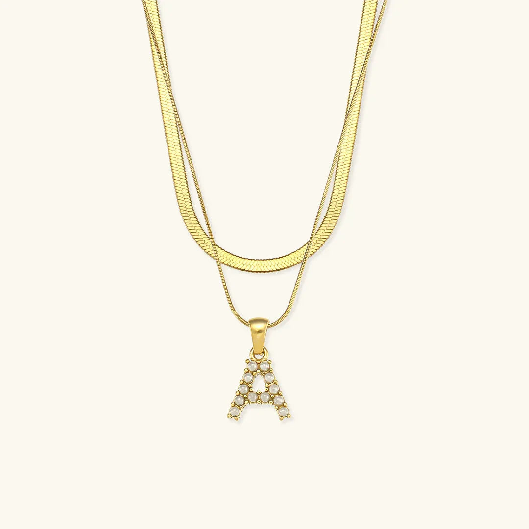 [Echo Fine]Fiona Layered Gold Initial Letter Necklace
