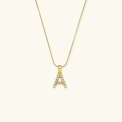 [Echo Fine]Augustine Initial Letter Pearl Necklace