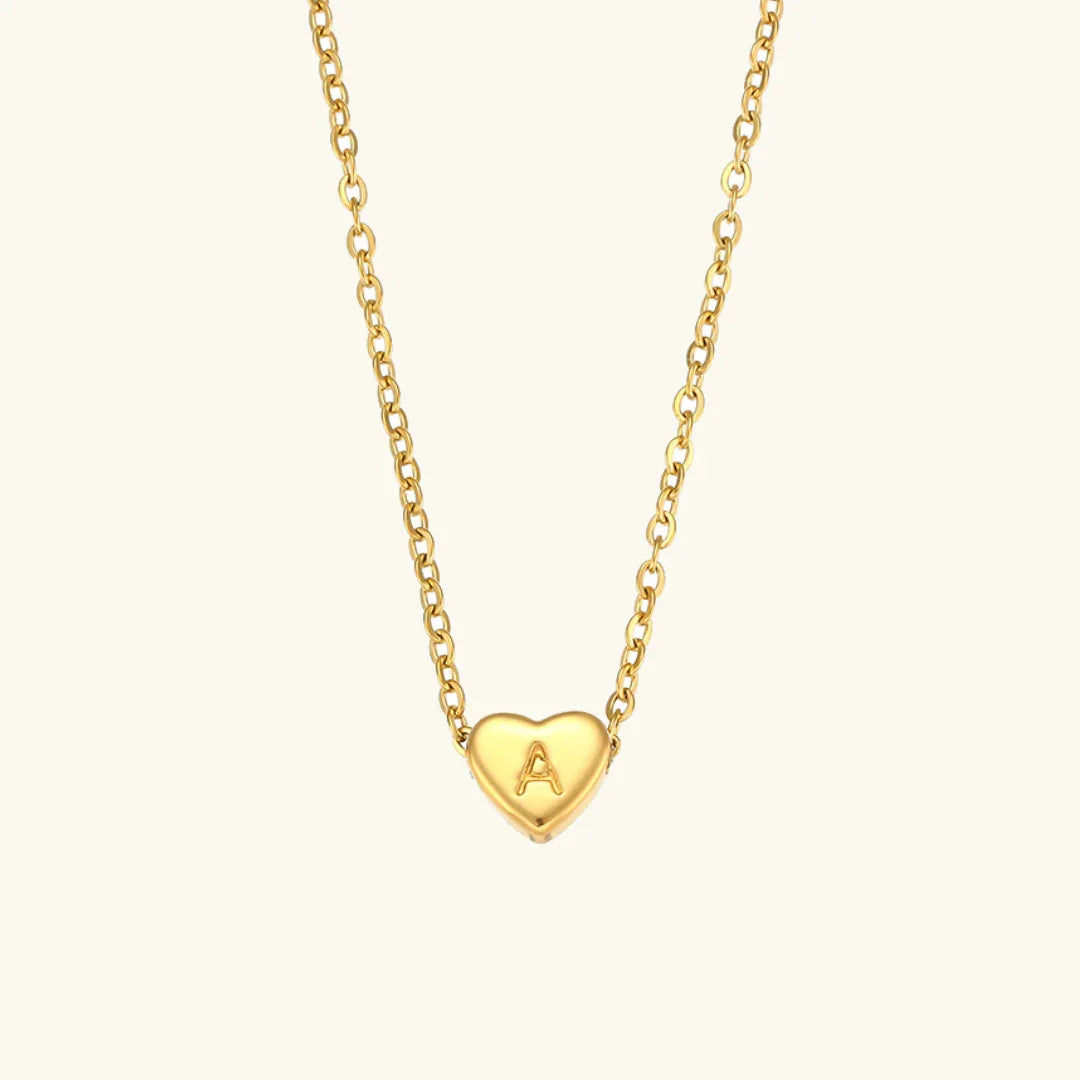 [Echo Fine]Heart Initial Gold Necklace