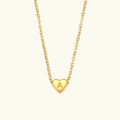 [Echo Fine]Heart Initial Gold Necklace