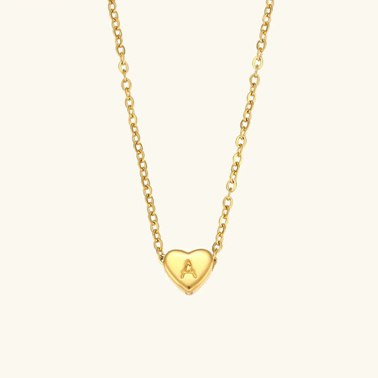[Echo Fine]Heart Initial Gold Necklace