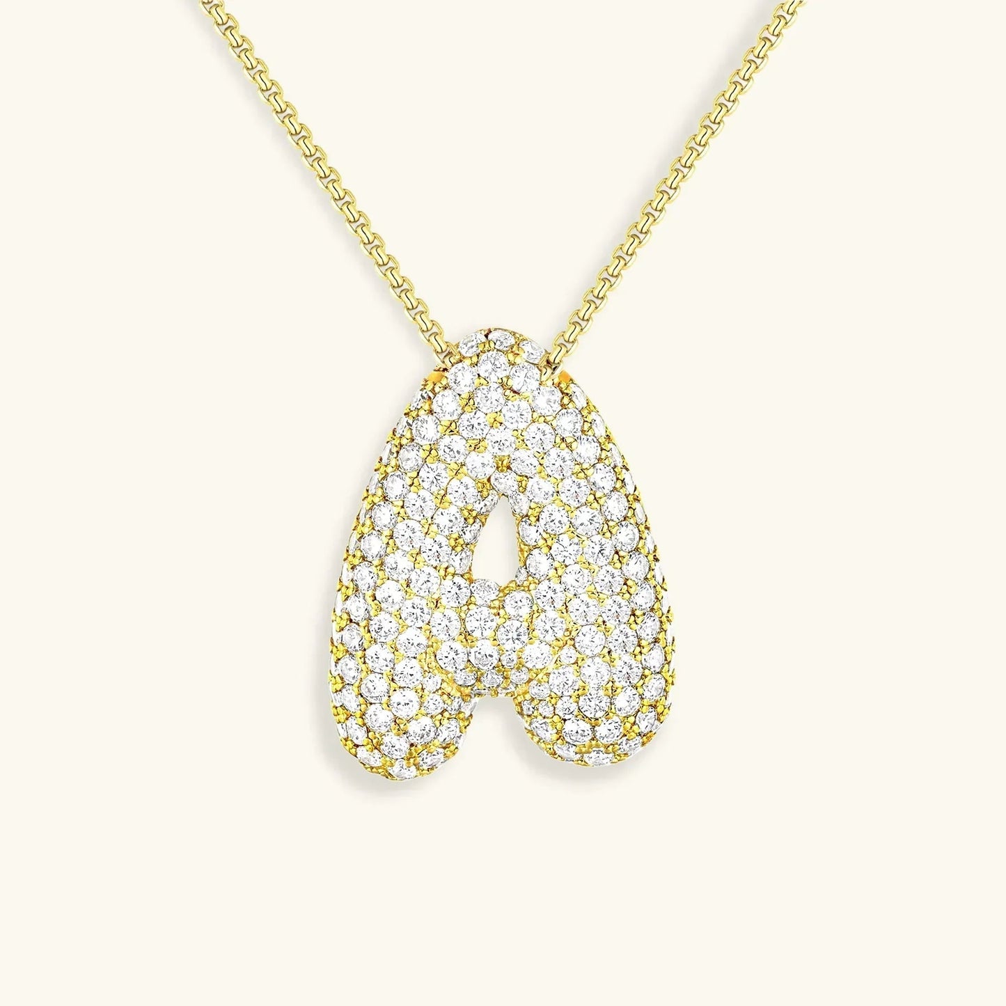 [Echo Fine]Bubble Initial Diamond Necklace