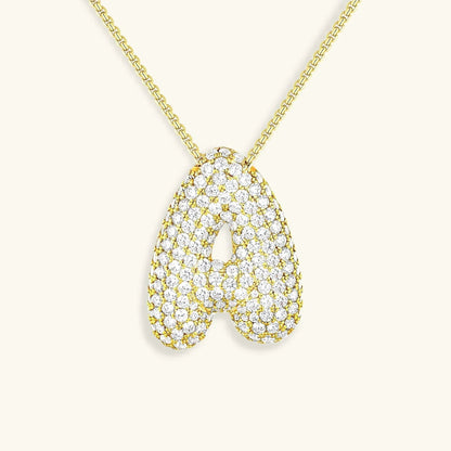 [Echo Fine]Bubble Initial Diamond Necklace