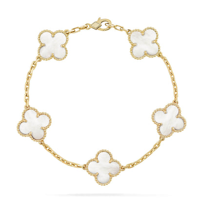 [ECHO ]CLOVER  5 MOTIF WHITE MOP BRACELET
