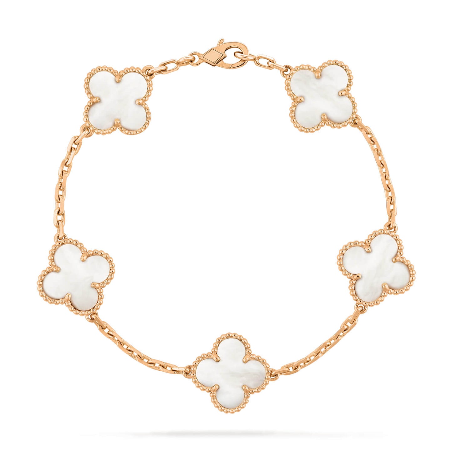 [ECHO ]CLOVER  5 MOTIF WHITE MOP BRACELET