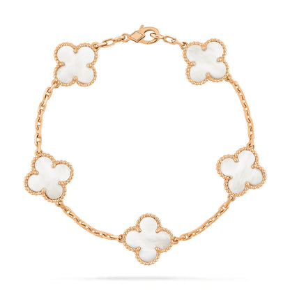 [ECHO ]CLOVER  5 MOTIF WHITE MOP BRACELET