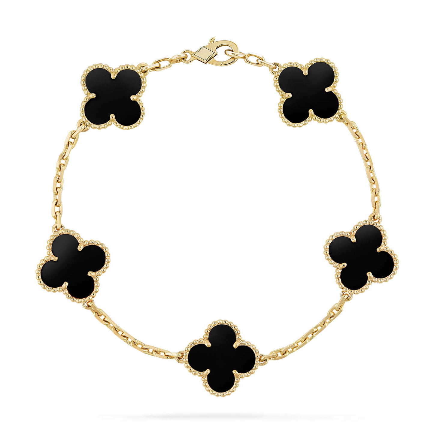 [ECHO ]CLOVER  5 MOTIFS BLACK ONYX BRACELET