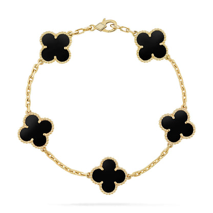 [ECHO ]CLOVER  5 MOTIFS BLACK ONYX BRACELET