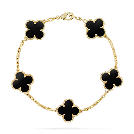 [ECHO ]CLOVER  5 MOTIFS BLACK ONYX BRACELET