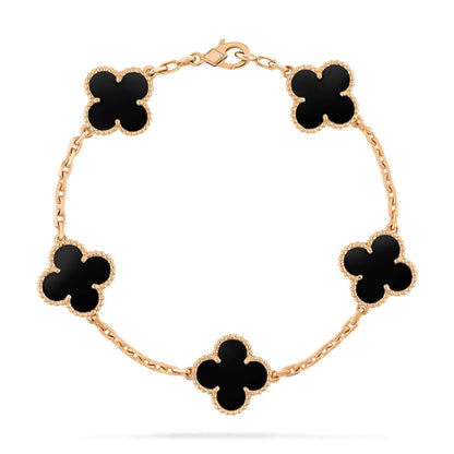 [ECHO ]CLOVER  5 MOTIFS BLACK ONYX BRACELET