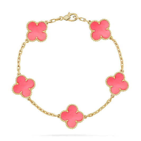 [ECHO ]CLOVER 5 PINK MOP BRACELET