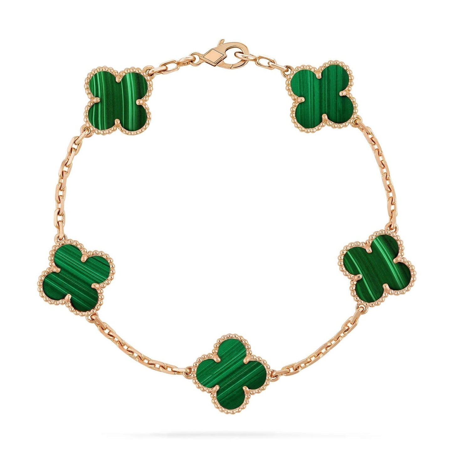 [ECHO ]CLOVER 5 MOTIFS MALACHITE BRACELET