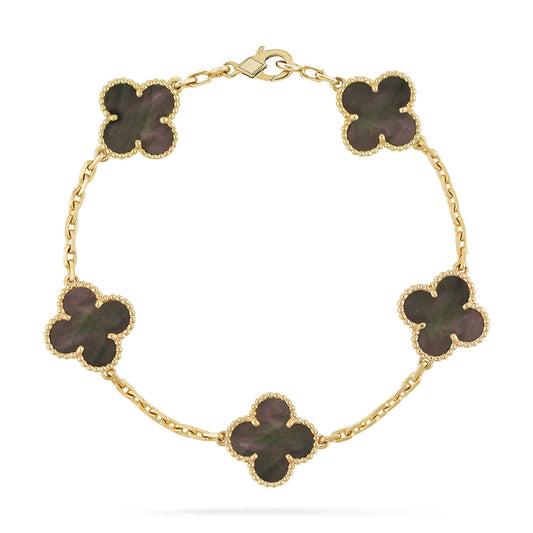 [ECHO ]CLOVER 5 MOTIF GRAY MOP  BRACELET