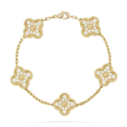 [ECHO ]CLOVER 5 MOTIFS  FULL DIAMOND BRACELET