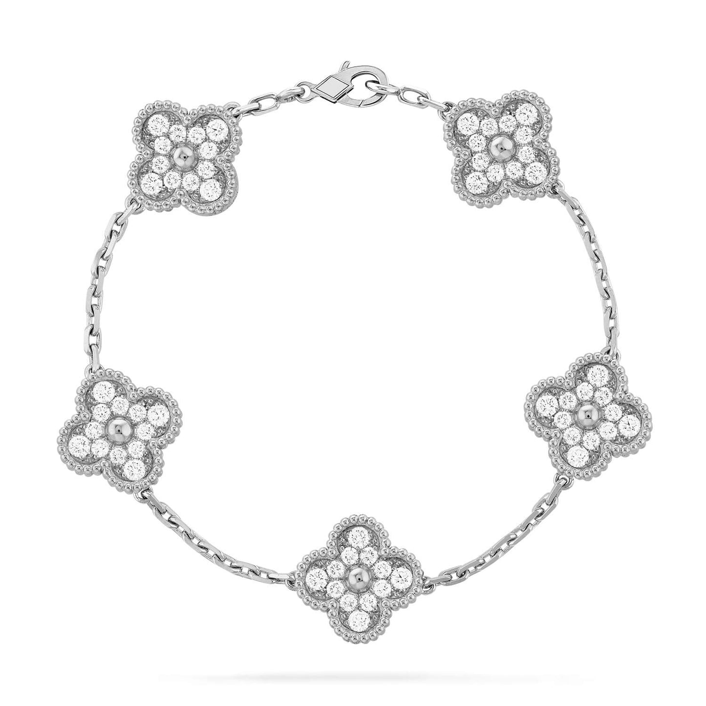 [ECHO ]CLOVER 5 MOTIFS  DIAMOND BRACELET SILVER