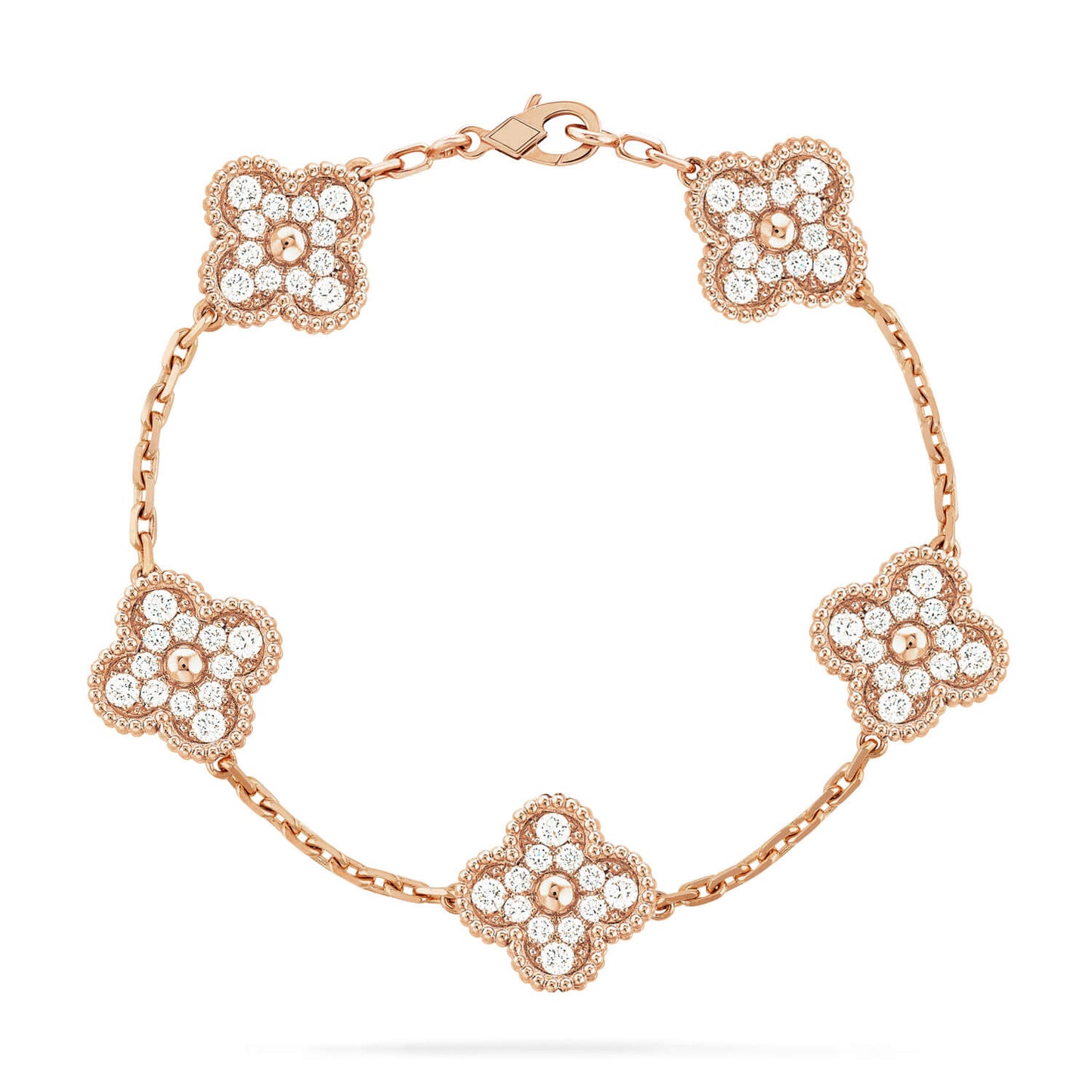 [ECHO ]CLOVER 5 MOTIFS  FULL DIAMOND BRACELET
