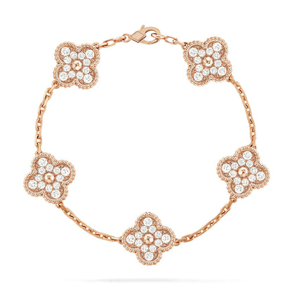 [ECHO ]CLOVER 5 MOTIFS  FULL DIAMOND BRACELET