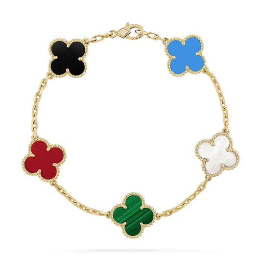 [ECHO ]CLOVER 5 MOTIFS MULTICOLOR  BRACELET