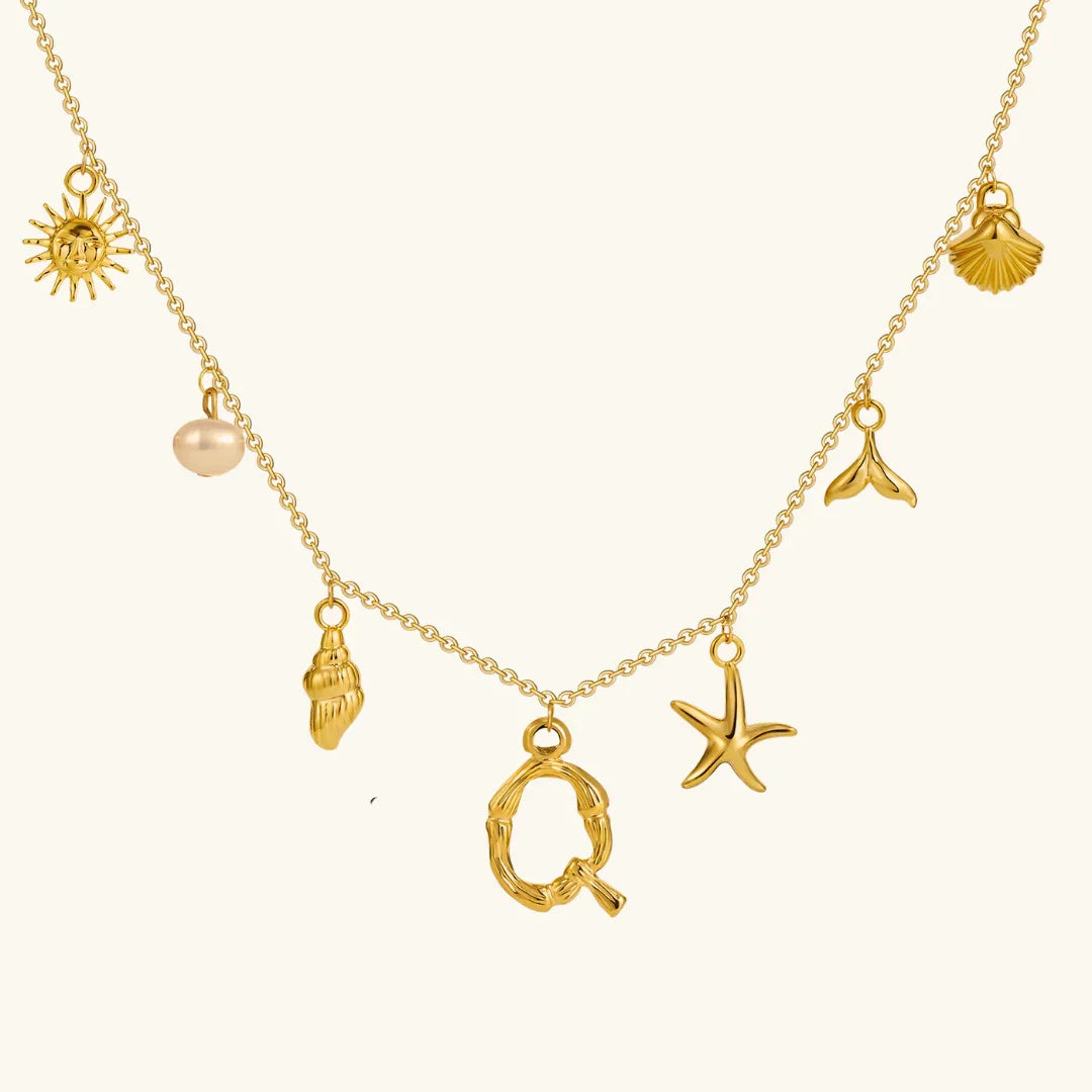 [Echo Fine]Avaria Ocean Initial Necklace