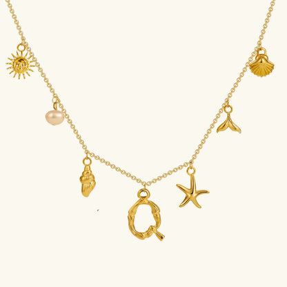 [Echo Fine]Avaria Ocean Initial Necklace