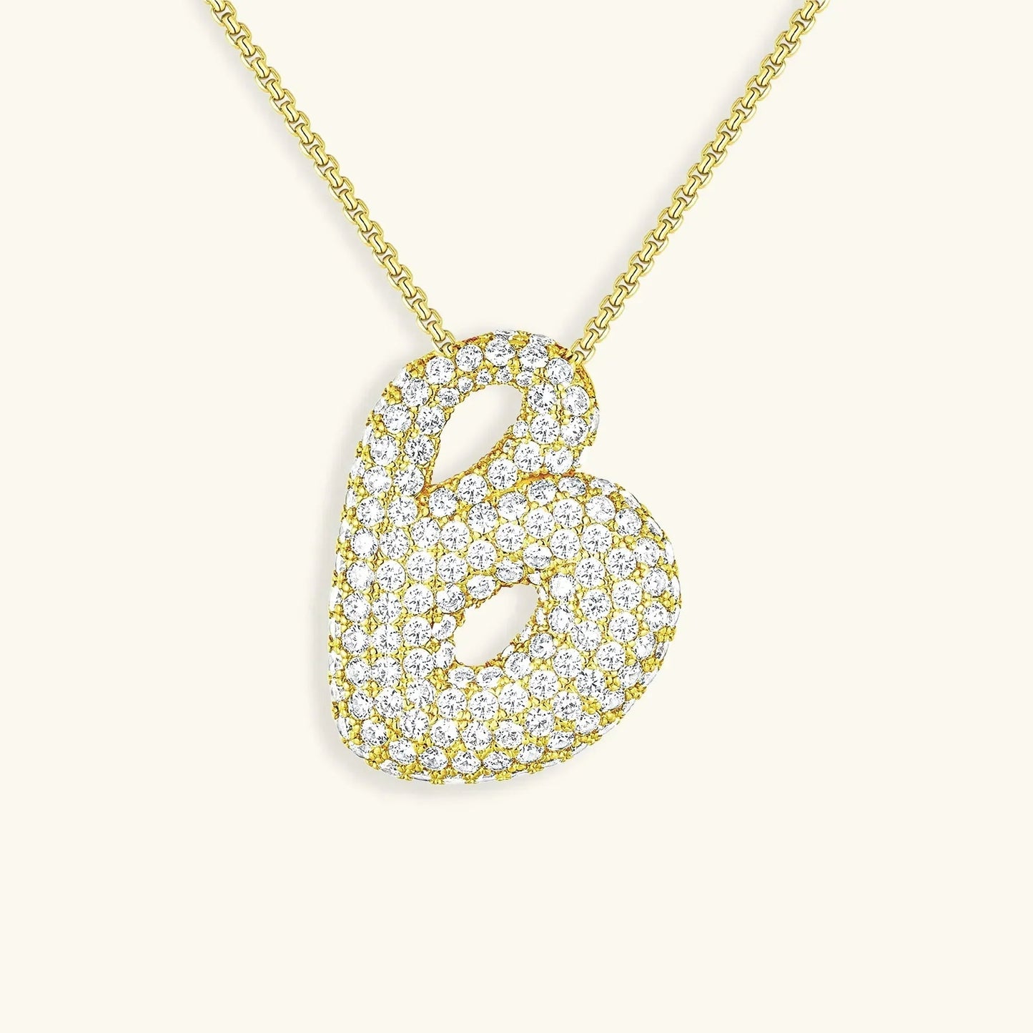 [Echo Fine]Bubble Initial Diamond Necklace