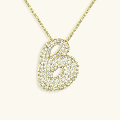 [Echo Fine]Bubble Initial Diamond Necklace