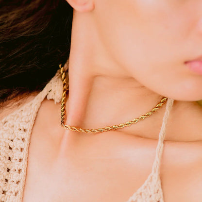 [Echo Fine]Bianca Rope Chain Gold Necklace