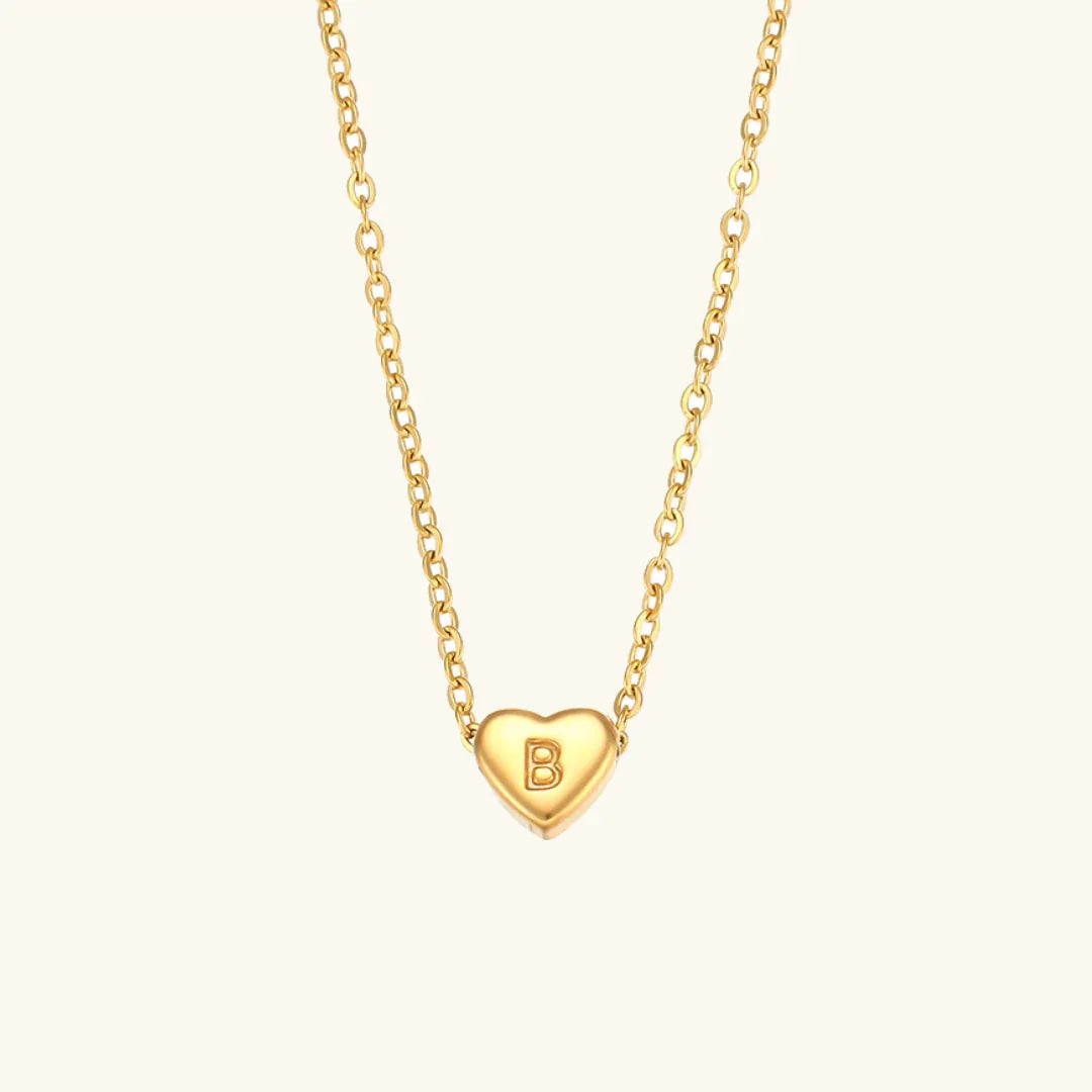 [Echo Fine]Heart Initial Gold Necklace