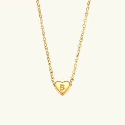 [Echo Fine]Heart Initial Gold Necklace