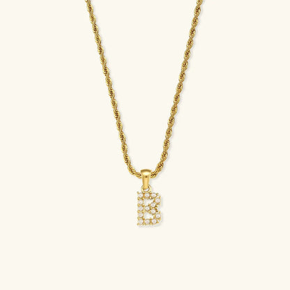 [Echo Fine]Elodie Initial Letter Pearl Necklace