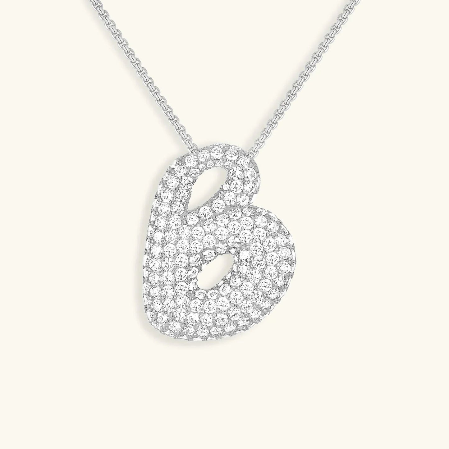 [Echo Fine]Bubble Initial Diamond Necklace