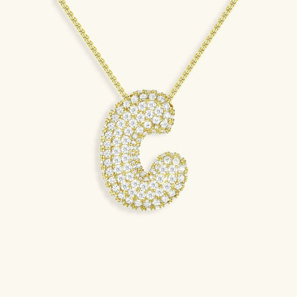 [Echo Fine]Bubble Initial Diamond Necklace
