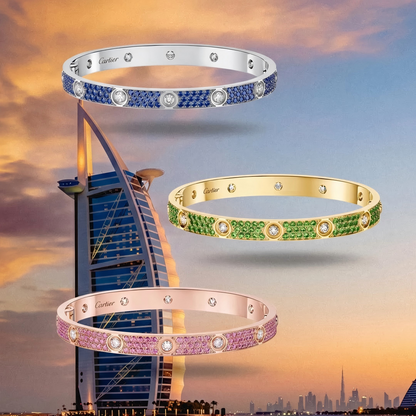 [ECHO]2026 PAVE GEMSTONE LOVE BRACELET 6.1MM 10 DIAMONDS