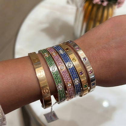 [ECHO]2026 PAVE GEMSTONE LOVE BRACELET 6.1MM 10 DIAMONDS