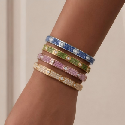 [ECHO]2026 PAVE GEMSTONE LOVE BRACELET 6.1MM 10 DIAMONDS