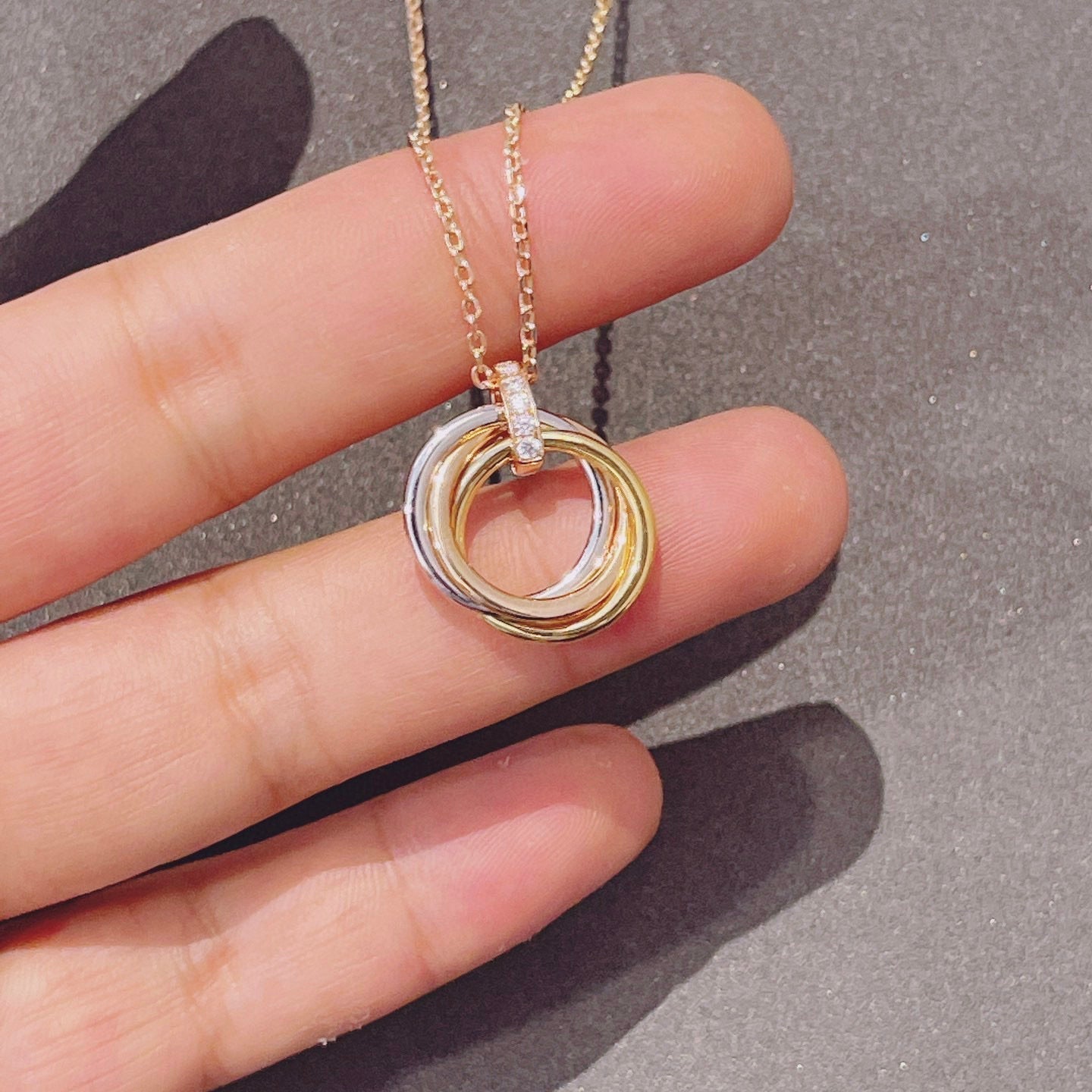 [ECHO ]TRINITY NECKLACE GOLD  DIAMONDS