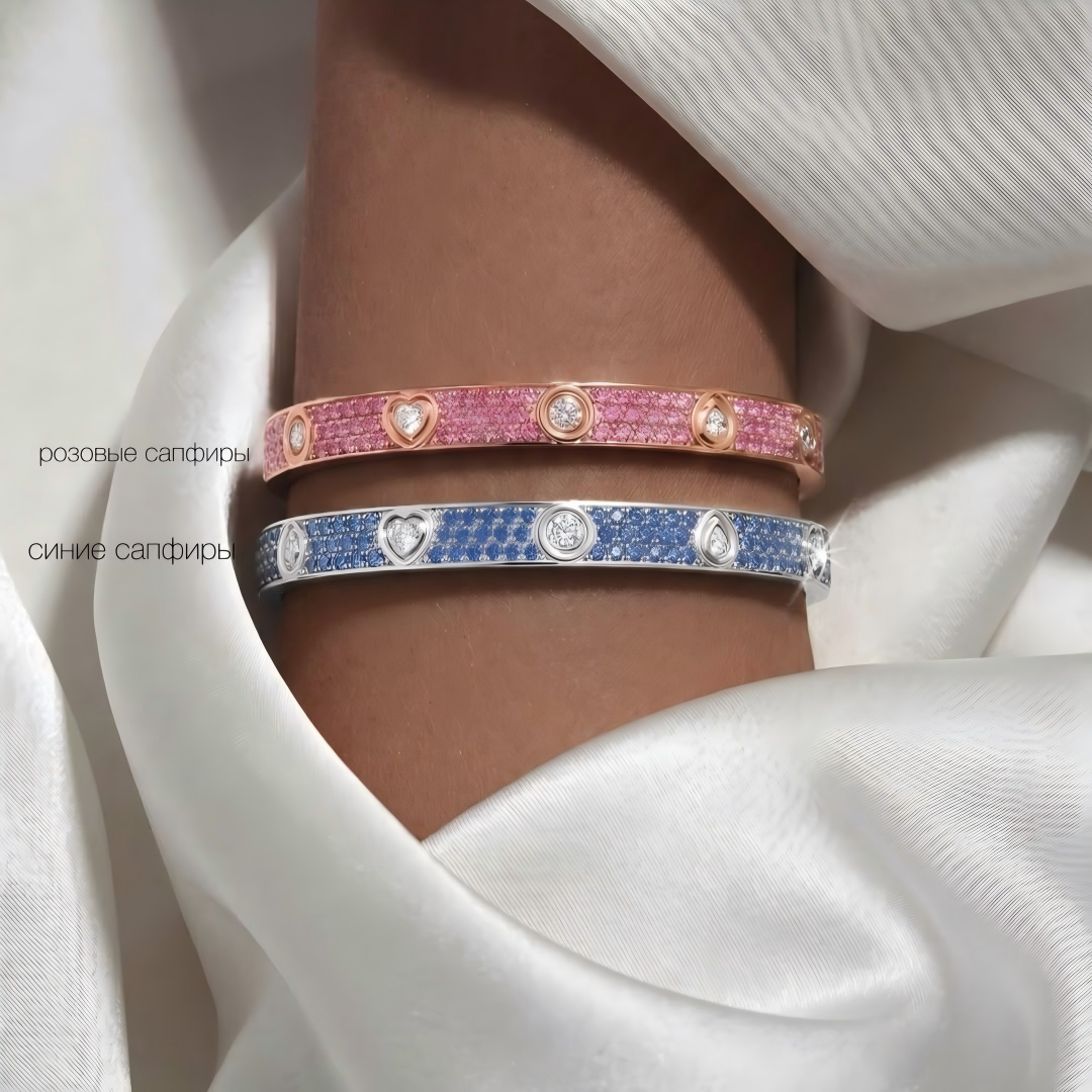 [ECHO]2026 PAVE GEMSTONE LOVE BRACELET 6.1MM 10 DIAMONDS