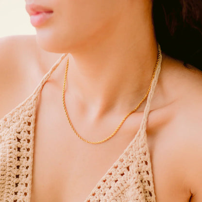 [Echo Fine]Calle Rope Chain Gold Necklace