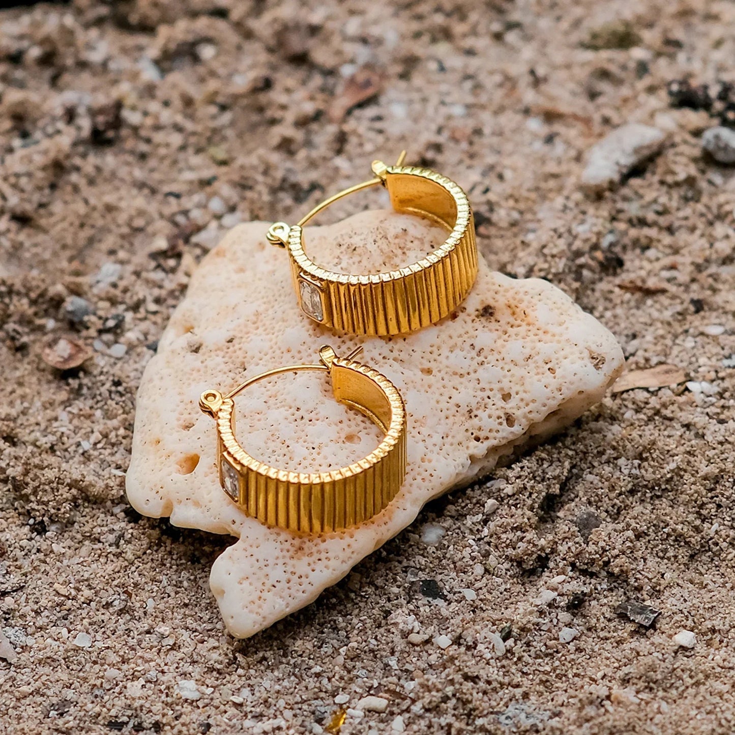 [Echo Fine]Carole Gold Hoop Earrings