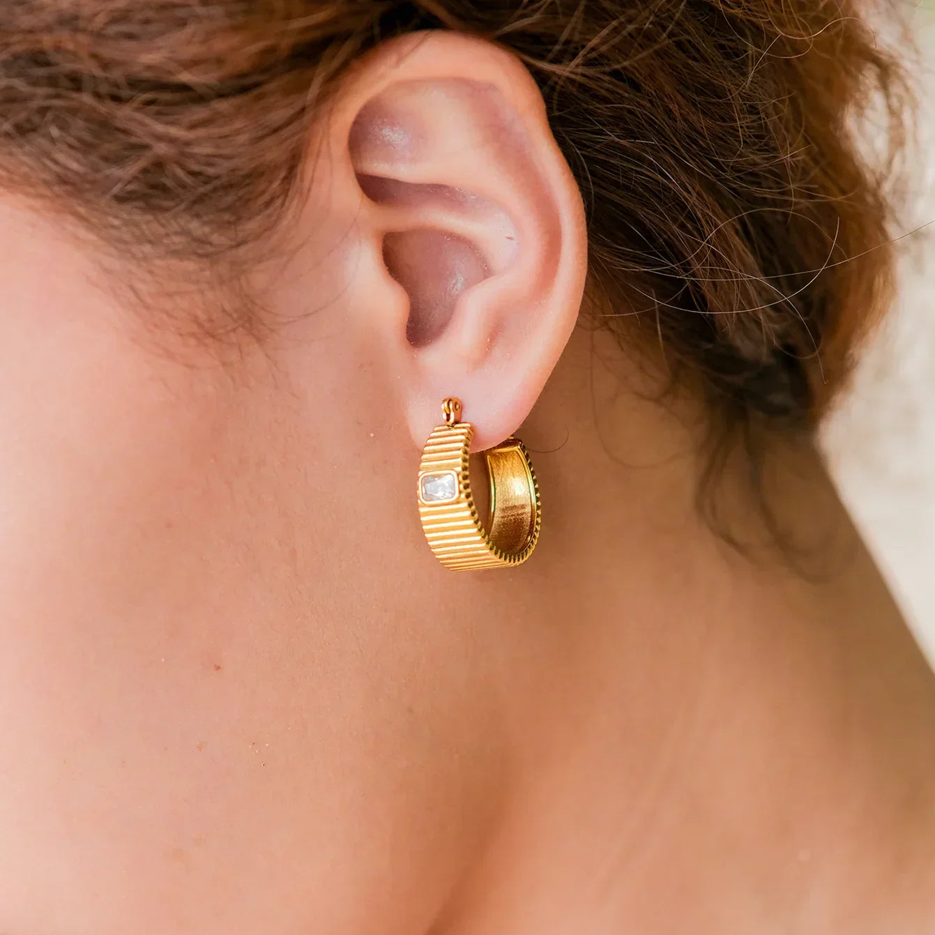 [Echo Fine]Carole Gold Hoop Earrings
