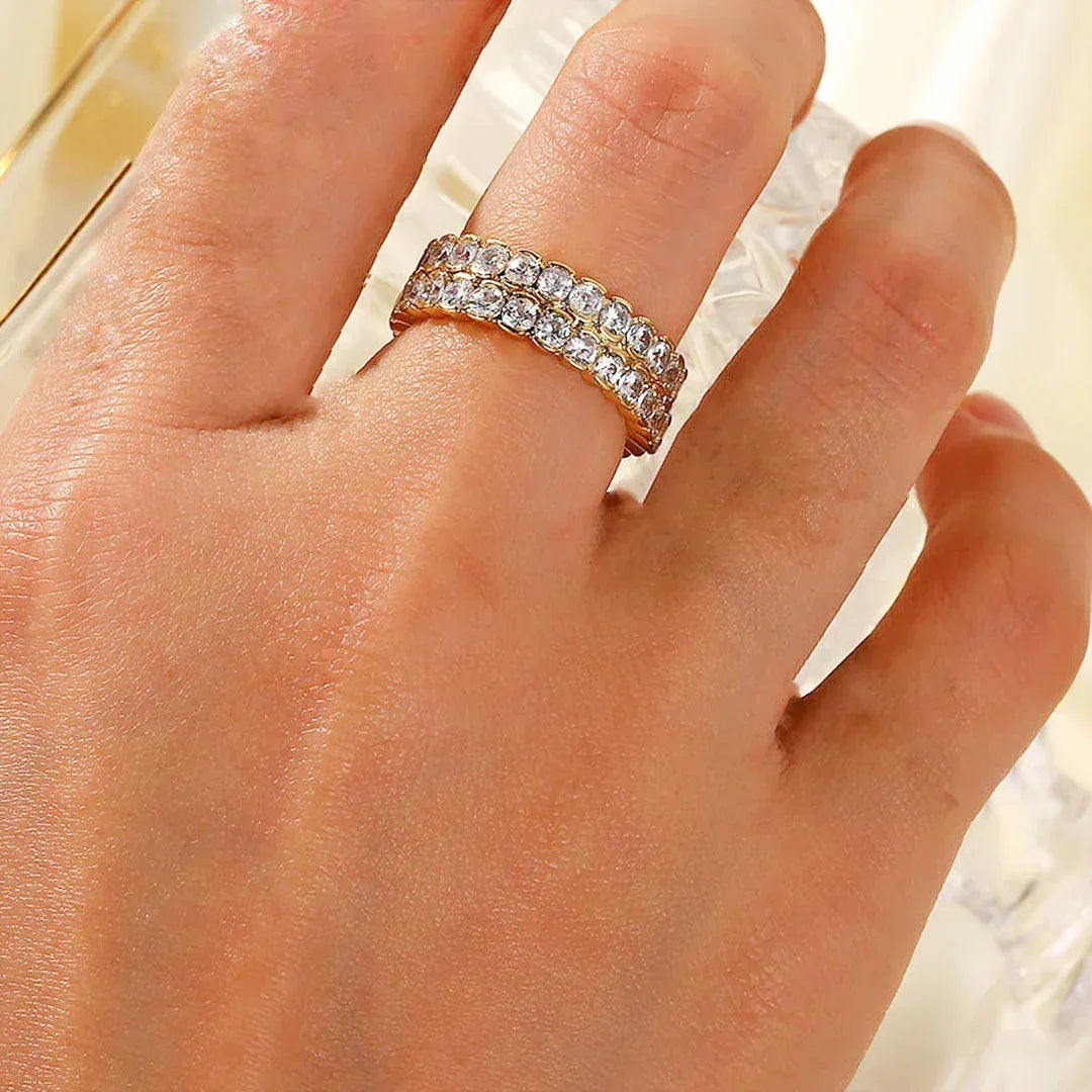[Echo Fine]Cassandra Studded Gold Ring