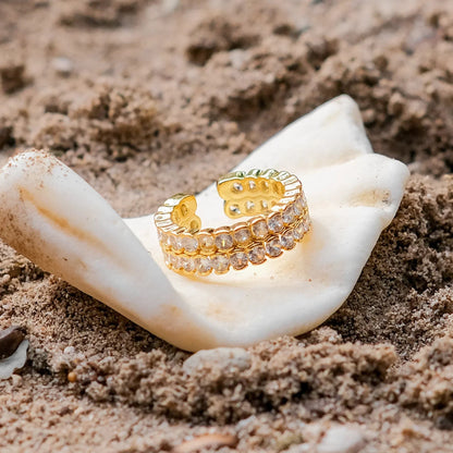 [Echo Fine]Cassandra Studded Gold Ring